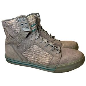 Supra Skytop 3 Muska 001 Gray Teal Sneakers High Top Skate Shoes Men's Size 9.5